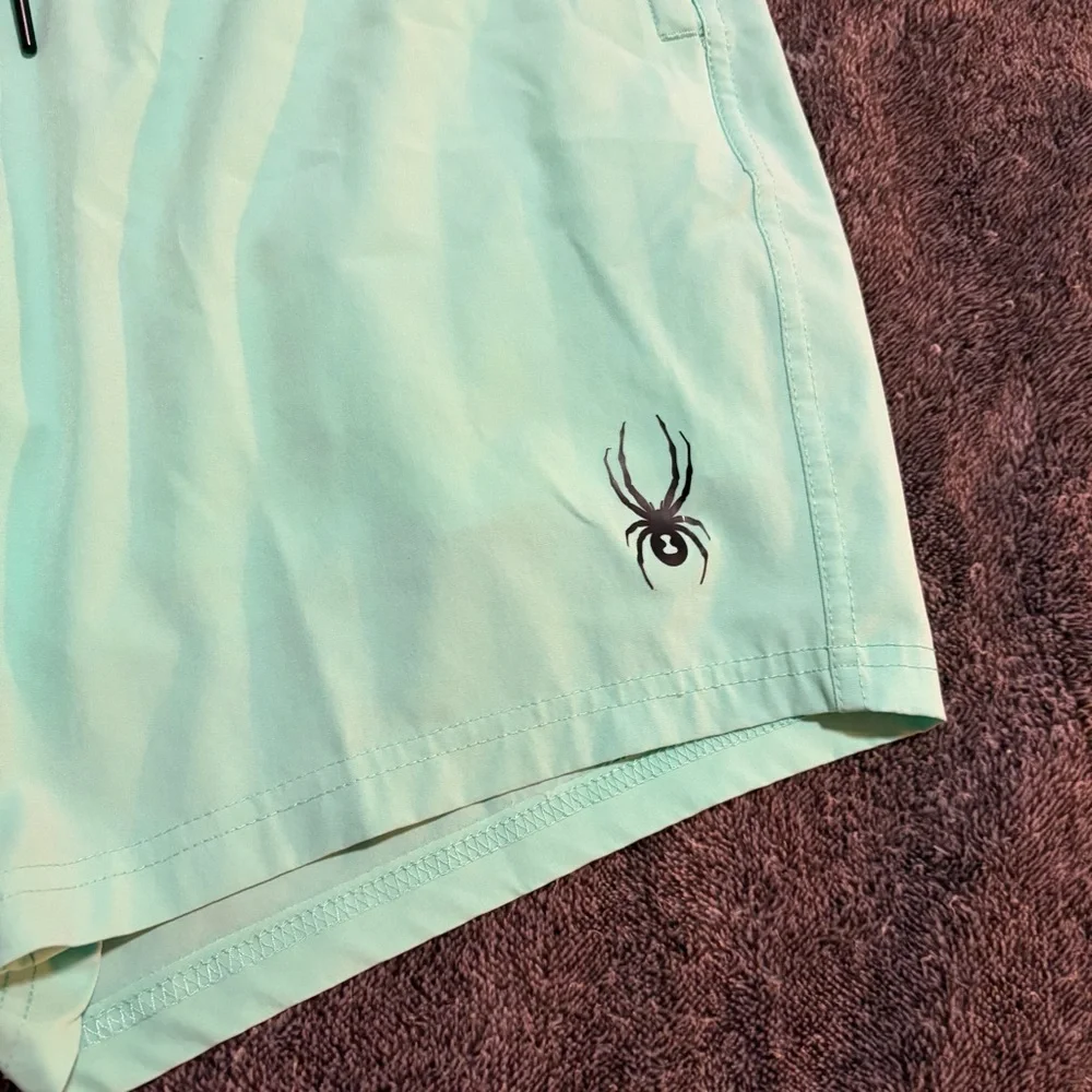 Spyder Mint Green Athletic Shorts Small Drawstring Lounge Activewear